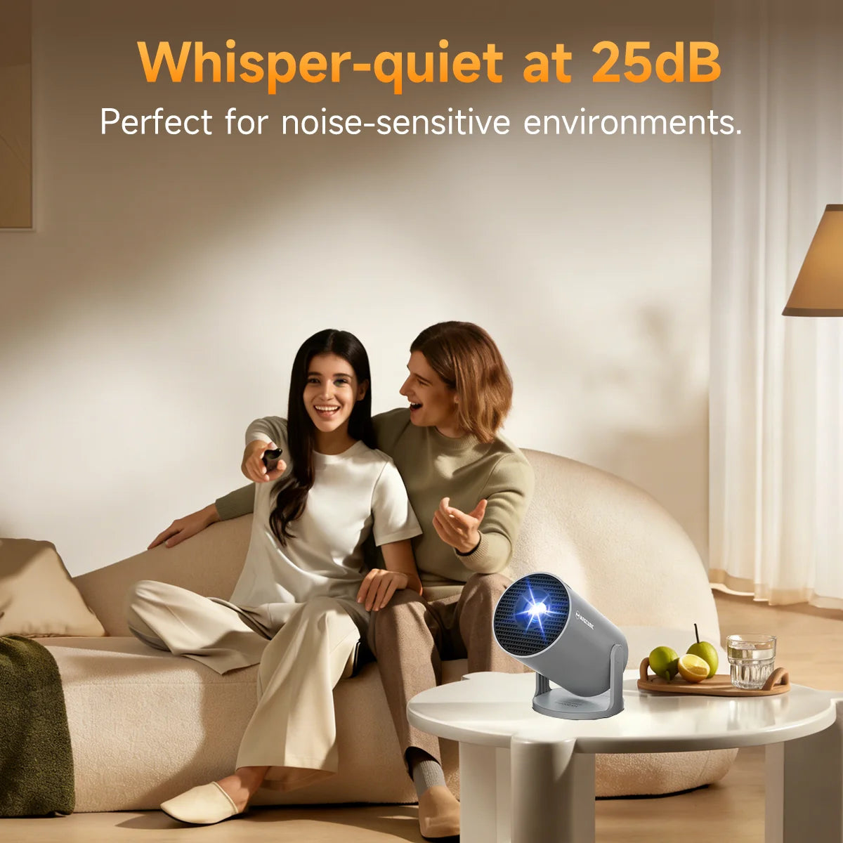 Mini Projector 8K 1080P Support with Wifi 6 & BT 5.4 290 ANSI Brightness, Auto Keystone, 180 Degree Rotation, Portable Projector for Home Theater & Outdoor Movies Hy300Pro Grey