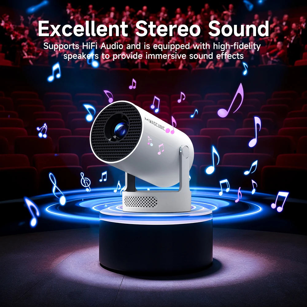 8K Wifi6 Projector 290ANSI Android 14 Dual WIFI Allwinner H726 BT5.0 1280*720P Home Cinema Outdoor Portable HY300 Pro +